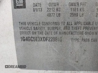 2013 Buick LaCrosse Leather with VIN 1G4GC5E3XDF229810, listed as a IAAI auction lot 42468293 with 54,484 mi miles and . Bid and sale history available at DreamBid. Image 9.