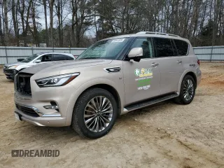 2019 Infiniti QX80 Luxe z VIN JN8AZ2NFXK9684139, wystawiony jako Copart lot #43341535 z przebiegiem 138 160 mil mil oraz Szkoda całkowita • Salvage title. Historia ofert i sprzedaży dostępna na DreamBid. Obrazek 1.