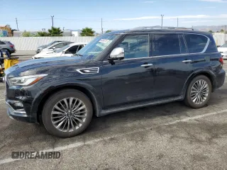 2021 Infiniti QX80 SENSORY with VIN JN8AZ2BE7M9272985, listed as a Copart auction lot 63436373 with 62,977 mi miles. Bid and sale history available at carsss.com. Image 1.