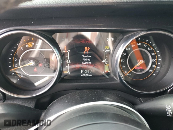 2022 Jeep Wrangler Unlimited Sport with VIN 1C4HJXDN9NW163815, listed as a Copart auction lot 41976415 with 48,078 mi miles and Salvage title. Bid and sale history available at DreamBid. Image 9.