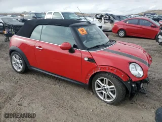 2012 MINI Cooper Convertible with VIN WMWZN3C56CT135341, listed as a Copart auction lot 48611575 with 0 mi miles and Salvage Title. Bid and sale history available at carsss.com. Image 4.