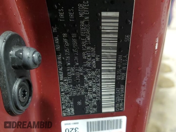 2020 Toyota Sienna XLE with VIN 5TDDZ3DC8LS236152, listed as a Copart auction lot 62681965 with 99,671 mi miles and Salvage title. Bid and sale history available at DreamBid. Image 13.