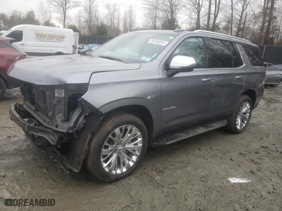 2021 Chevrolet Tahoe Premier with VIN 1GNSKSKDXMR122730, listed as a Copart auction lot 84590204 with 30,560 mi miles and Salvage Title. Bid and sale history available at carsss.com. Image 1.