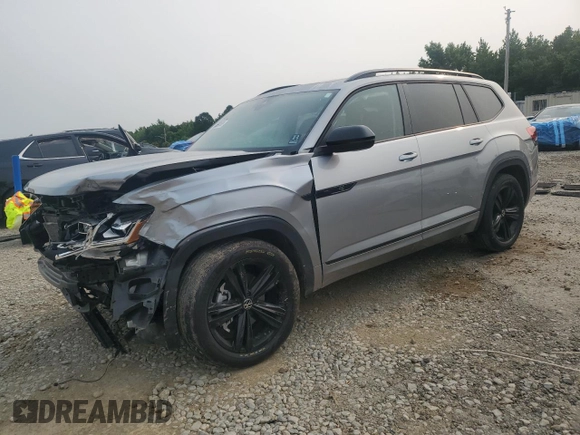 2023 Volkswagen Atlas SEL R-Line Black with VIN 1V2SR2CA1PC523727, listed as a Copart auction lot 58969365 with 27,169 mi miles and Salvage title. Bid and sale history available at DreamBid. Image 1.
