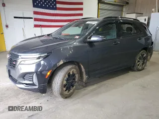 2023 Chevrolet Equinox RS z VIN 3GNAXWEG2PS109062, wystawiony jako Copart lot #52000405 z przebiegiem 20 879 mil mil oraz Szkoda całkowita • Salvage title. Historia ofert i sprzedaży dostępna na DreamBid. Obrazek 1.