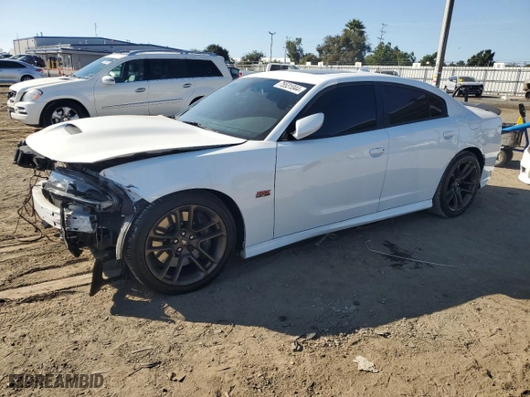 2020 Dodge Charger Scat Pack with VIN 2C3CDXGJ6LH107292, listed as a Copart auction lot 75531044 with 35,379 mi miles and Salvage Title. Bid and sale history available at carsss.com. Image 1.