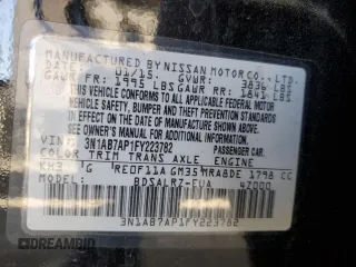 2015 Nissan Sentra SR with VIN 3N1AB7AP1FY223782, listed as a Copart auction lot 54991055 with 78,383 mi miles and Clean Title. Bid and sale history available at DreamBid. Image 12.