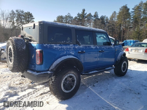 2023 Ford Bronco with VIN 1FMEE5DP7PLB67780, listed as a Copart auction lot 88999485 with 12,098 mi miles and Salvage Title. Bid and sale history available at DreamBid. Image 3.