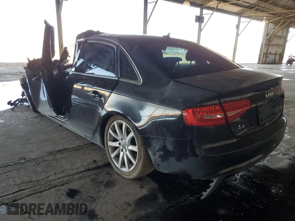 2013 Audi A4 Premium Plus with VIN WAUFFAFLXDN039927, listed as a Copart auction lot 53650065 with 0 mi miles and Salvage Title. Bid and sale history available at carsss.com. Image 2.