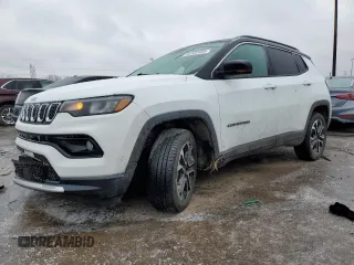 2023 Jeep Compass Limited with VIN 3C4NJDCN0PT531701, listed as a Copart auction lot 44122455 with 16,497 mi miles and Salvage Title. Bid and sale history available at carsss.com. Image 1.