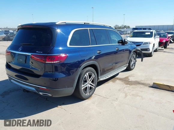 2021 Mercedes-Benz GLS with VIN 4JGFF5KE8MA451123, listed as a IAAI auction lot 41605751 with 23,092 mi miles. Bid and sale history available at carsss.com. Image 4.