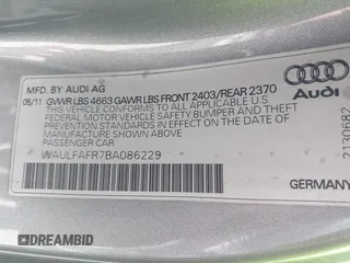 2011 Audi A5 Premium Plus z VIN WAULFAFR7BA086229, wystawiony jako IAAI lot #42324117 z przebiegiem 165 734 mil mil oraz . Historia ofert i sprzedaży dostępna na DreamBid. Obrazek 9.