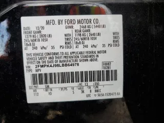 2020 Ford Edge SEL with VIN 2FMPK4J98LBB64978, listed as a Copart auction lot 51261405 with 68,159 mi miles and Salvage Title. Bid and sale history available at carsss.com. Image 14.