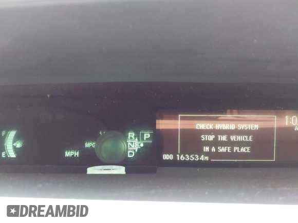 2013 Toyota Prius One with VIN JTDKN3DU2D1729948, listed as a IAAI auction lot 40057479 with 163,534 mi miles and . Bid and sale history available at DreamBid. Image 7.