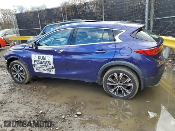 2017 Infiniti QX30 Luxury with VIN SJKCH5CR0HA031183, listed as a Copart auction lot 37879374 with 72,275 mi miles. Bid and sale history available at carsss.com. Image 2.