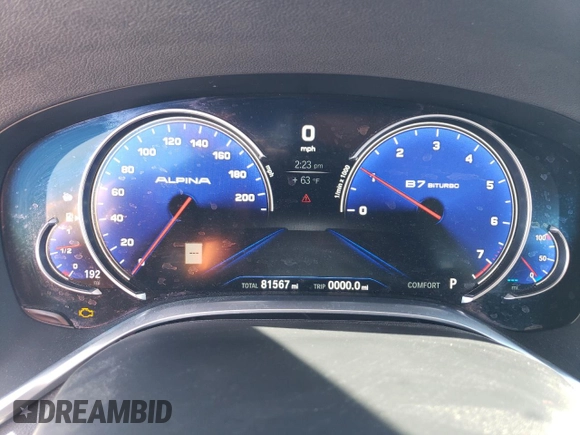 2018 BMW 7 Series 740e xDrive with VIN WBA7J2C55JG938385, listed as a Copart auction lot 49109985 with 81,567 mi miles and Salvage Title. Bid and sale history available at DreamBid. Image 9.