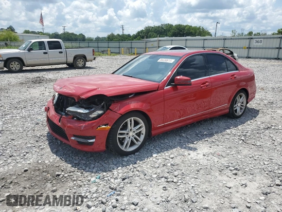 2014 Mercedes-Benz C 250 Sport with VIN WDDGF4HB8ER310433, listed as a Copart auction lot 59600615 with 73,189 mi miles and Salvage title. Bid and sale history available at DreamBid. Image 1.