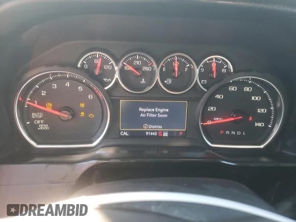 2020 Chevrolet Silverado 1500 LT with VIN 1GCRYDED8LZ260374, listed as a Copart auction lot 78516204 with 91,443 mi miles and Non Repairable. Bid and sale history available at DreamBid. Image 9.