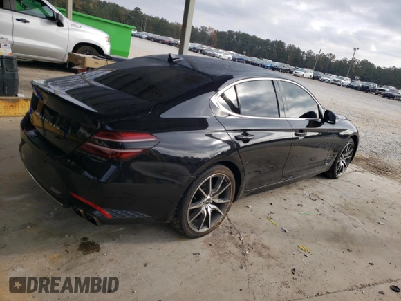 2023 Genesis G70 2.0T with VIN KMTG34TA6PU105132, listed as a Copart auction lot 78372094 with 53,921 mi miles and Salvage Title. Bid and sale history available at DreamBid. Image 3.