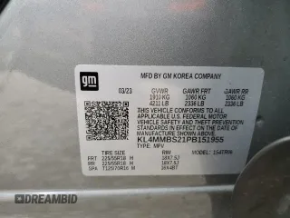 2023 Buick Encore GX Preferred with VIN KL4MMBS21PB151955, listed as a Copart auction lot 86513444 with 23,774 mi miles and Salvage title. Bid and sale history available at DreamBid. Image 14.