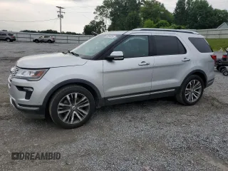 2018 Ford Explorer Platinum with VIN 1FM5K8HT0JGA01893, listed as a Copart auction lot 58896355 with 77,186 mi miles and Salvage title. Bid and sale history available at DreamBid. Image 1.