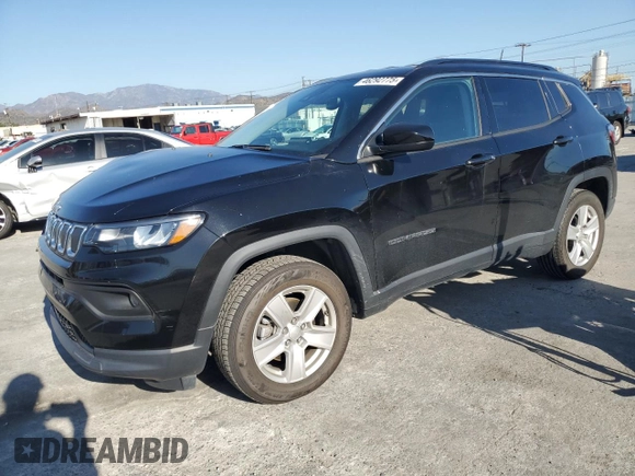 2022 Jeep Compass Latitude with VIN 3C4NJDBB6NT151038, listed as a Copart auction lot 46292775 with 29,912 mi miles and Salvage Title. Bid and sale history available at DreamBid. Image 1.