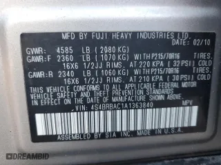 2010 Subaru Outback 2.5i with VIN 4S4BRBAC1A1363840, listed as a Copart auction lot 49488905 with 165,925 mi miles and Clean Title. Bid and sale history available at carsss.com. Image 14.