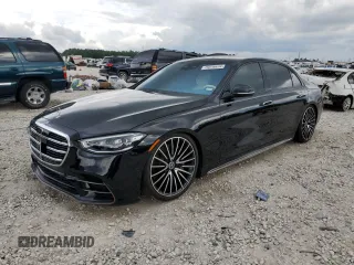 2023 Mercedes-Benz S-Class S 580 with VIN W1K6G7GB6PA210974, listed as a Copart auction lot 70876674 with 5,756 mi miles and Salvage Title. Bid and sale history available at carsss.com. Image 1.