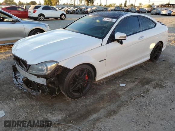 2013 Mercedes-Benz C-Class C 63 AMG with VIN WDDGJ7HB2DG071519, listed as a Copart auction lot 81365824 with 95,097 mi miles and Salvage Title. Bid and sale history available at carsss.com. Image 1.