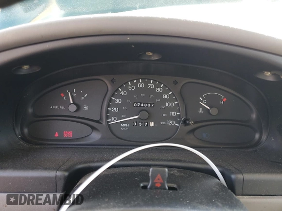 1997 Ford Escort LX with VIN 1FALP13P8VW200707, listed as a Copart auction lot 86647484 with 74,807 mi miles and Salvage Title. Bid and sale history available at carsss.com. Image 9.