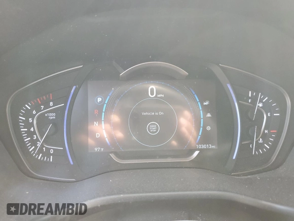 2019 Hyundai Santa Fe SEL with VIN 5NMS33AD0KH128048, listed as a Copart auction lot 52003755 with 103,013 mi miles and Salvage Title. Bid and sale history available at carsss.com. Image 9.