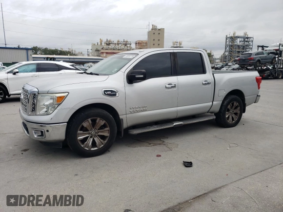 2017 Nissan Titan SV with VIN 1N6AA1E60HN524426, listed as a Copart auction lot 55036775 with 109,258 mi miles and Salvage title. Bid and sale history available at DreamBid. Image 1.