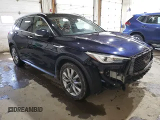 2019 Infiniti QX50 LUXE with VIN 3PCAJ5M35KF136812, listed as a Copart auction lot 43558033 with 57,577 mi miles. Bid and sale history available at carsss.com. Image 1.