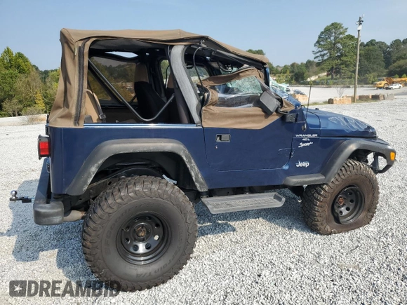 2001 Jeep Wrangler Sport with VIN 1J4FA49S41P335459, listed as a Copart auction lot 72831244 with 161,464 mi miles and Salvage Title. Bid and sale history available at carsss.com. Image 3.