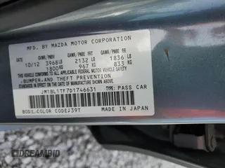 2013 Mazda 3 i SV with VIN JM1BL1TF7D1746631, listed as a Copart auction lot 57361665 with 149,891 mi miles and Salvage title. Bid and sale history available at DreamBid. Image 12.