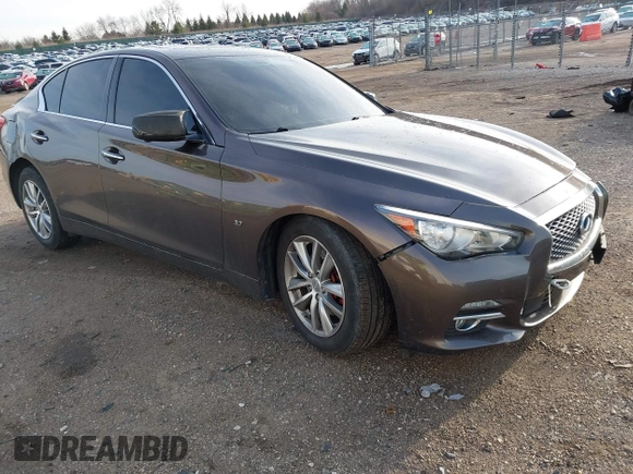 2014 Infiniti Q50 Premium with VIN JN1BV7AR1EM704808, listed as a IAAI auction lot 41854249 with 78,482 mi miles and . Bid and sale history available at DreamBid. Image 1.