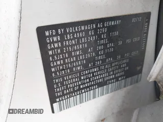 2012 Volkswagen Tiguan S z VIN WVGBV7AX8CW567505, wystawiony jako IAAI lot #42311708 z przebiegiem 127 566 mil mil oraz . Historia ofert i sprzedaży dostępna na DreamBid. Obrazek 9.