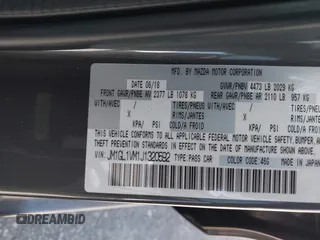 2018 Mazda Mazda6 Touring with VIN JM1GL1VM1J1320592, listed as a IAAI auction lot 41985616 with 100,920 mi miles. Bid and sale history available at carsss.com. Image 9.
