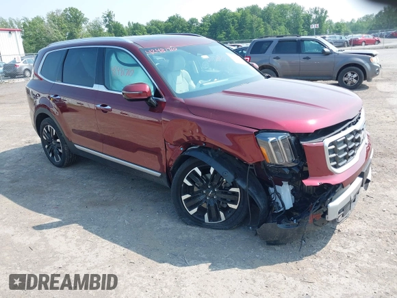 2023 Kia Telluride SX X-Pro with VIN 5XYP5DGC8PG376862, listed as a IAAI auction lot 42481710 with 17,517 mi miles and . Bid and sale history available at DreamBid. Image 1.