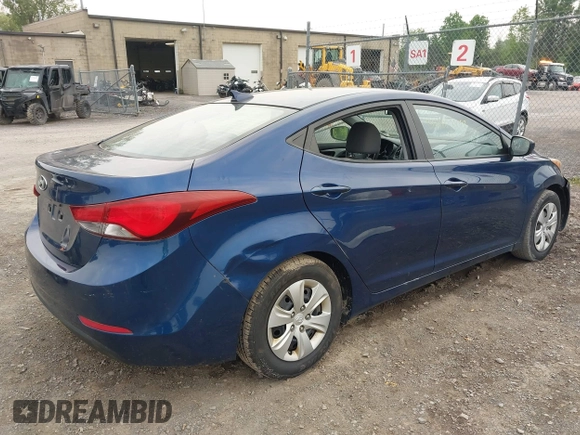2016 Hyundai Elantra SE with VIN 5NPDH4AE0GH703882, listed as a IAAI auction lot 42483409 with 114,523 mi miles and . Bid and sale history available at DreamBid. Image 4.