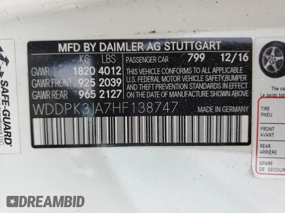 2017 Mercedes-Benz SLC 300 z VIN WDDPK3JA7HF138747, wystawiony jako Copart lot #86614014 z przebiegiem 36 199 mil mil oraz Szkoda całkowita • Salvage title. Historia ofert i sprzedaży dostępna na DreamBid. Obrazek 13.