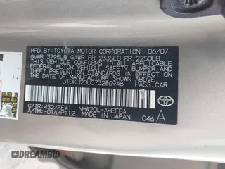 2007 Toyota Prius z VIN JTDKB20U073280948, wystawiony jako IAAI lot #42166258 z przebiegiem 236 628 mil mil oraz . Historia ofert i sprzedaży dostępna na DreamBid. Obrazek 9.