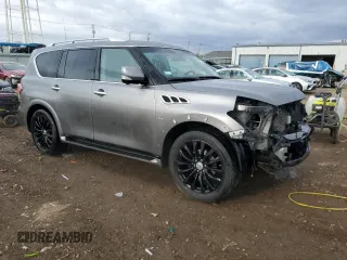 2016 Infiniti QX80 with VIN JN8AZ2NE6G9124049, listed as a Copart auction lot 50209445 with 142,449 mi miles and Salvage Title. Bid and sale history available at carsss.com. Image 4.