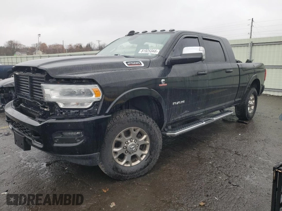 2019 Ram 2500 Laramie with VIN 3C6UR5NL8KG588291, listed as a Copart auction lot 81925344 with 100,029 mi miles and Salvage Title. Bid and sale history available at carsss.com. Image 1.