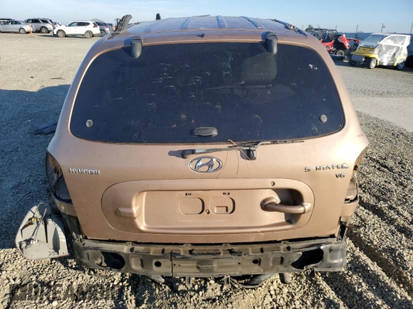 2002 Hyundai Santa Fe GLS with VIN KM8SC13D52U181981, listed as a Copart auction lot 41909695 with 0 mi miles and Salvage Title. Bid and sale history available at carsss.com. Image 6.