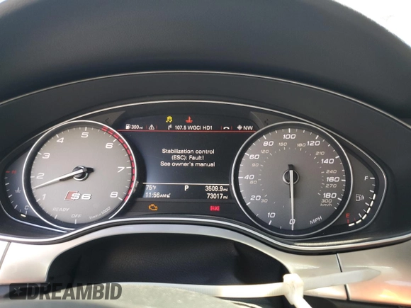 2016 Audi S6 Premium Plus z VIN WAUF2AFC8GN050375, wystawiony jako Copart lot #73994004 z przebiegiem 73 017 mil mil oraz Szkoda całkowita • Salvage title. Historia ofert i sprzedaży dostępna na DreamBid. Obrazek 9.