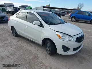2020 Mitsubishi Mirage G4 ES with VIN ML32F3FJ5LHF00885, listed as a IAAI auction lot 41329132 with 76,818 mi miles. Bid and sale history available at carsss.com. Image 1.