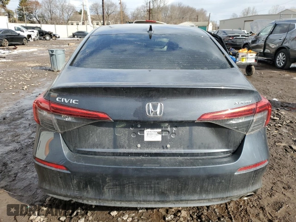 2022 Honda Civic Sedan Sport with VIN 2HGFE2F58NH597414, listed as a Copart auction lot 41904275 with 24,530 mi miles and Salvage Title. Bid and sale history available at carsss.com. Image 6.
