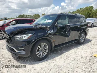 2020 Infiniti QX80 LUXE with VIN JN8AZ2NF6L9704744, listed as a Copart auction lot 63547604 with 89,702 mi miles and Salvage Title. Bid and sale history available at carsss.com. Image 1.