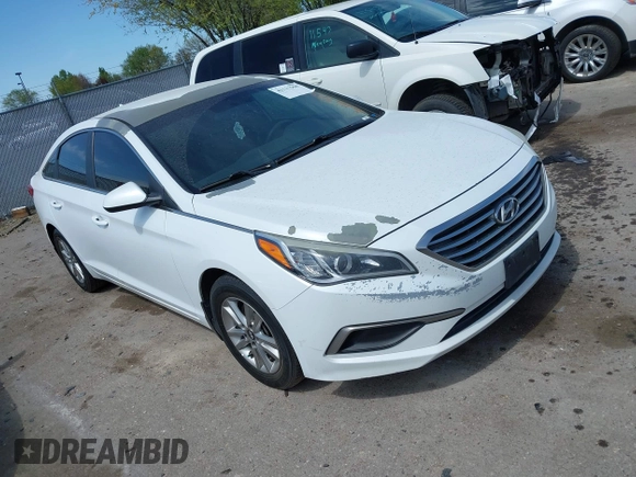 2016 Hyundai Sonata 2.4L with VIN 5NPE24AF6GH353754, listed as a IAAI auction lot 42117960 with 160,383 mi miles and . Bid and sale history available at carsss.com. Image 1.